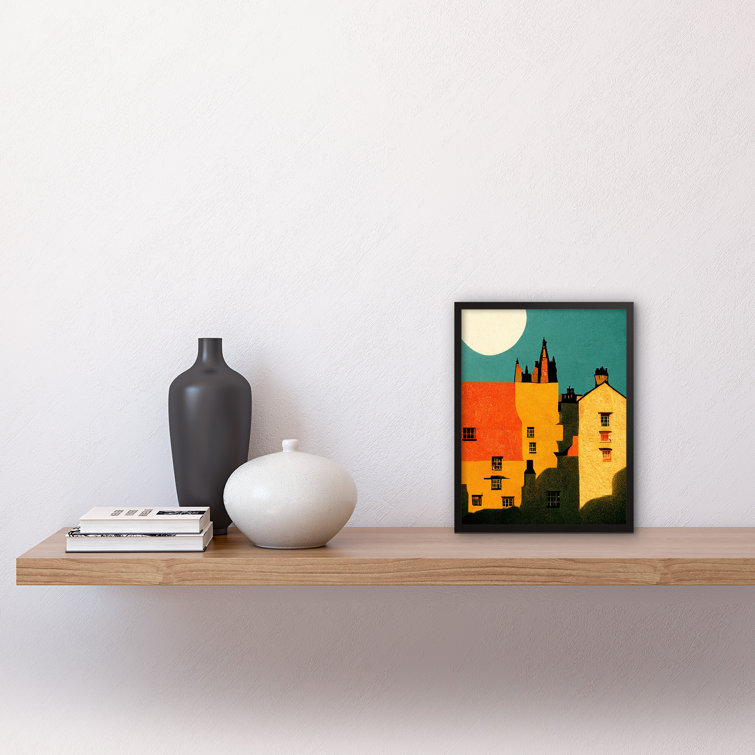 Wee Blue Coo Dean Village Edinburgh Vibrant Picture Frame Graphic Art